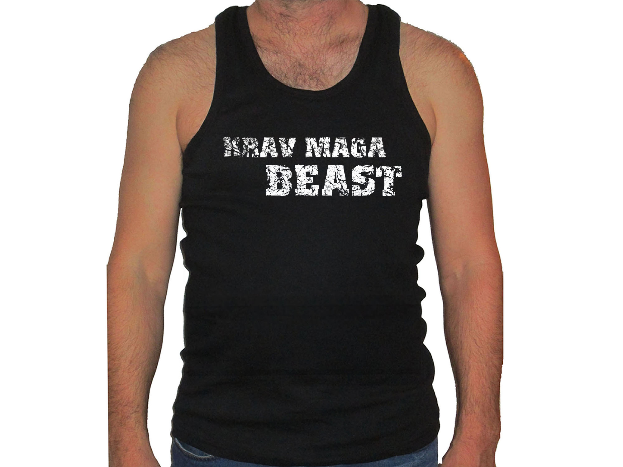 Krav Maga Beast destressed print Martial arts muscle tank top